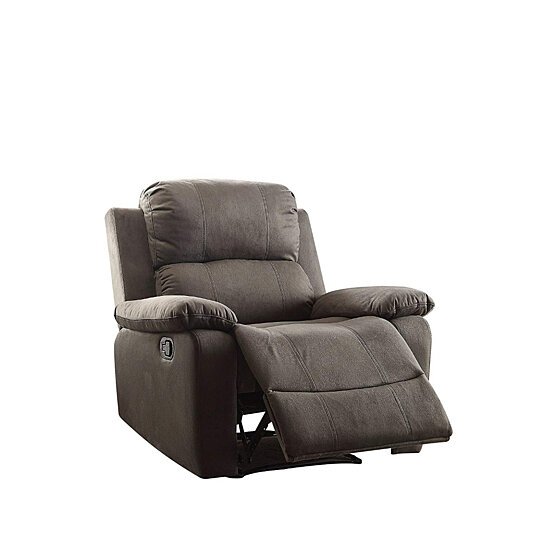 Saltoro Sherpi Contemporary Style Upholstered Recliner with Cush